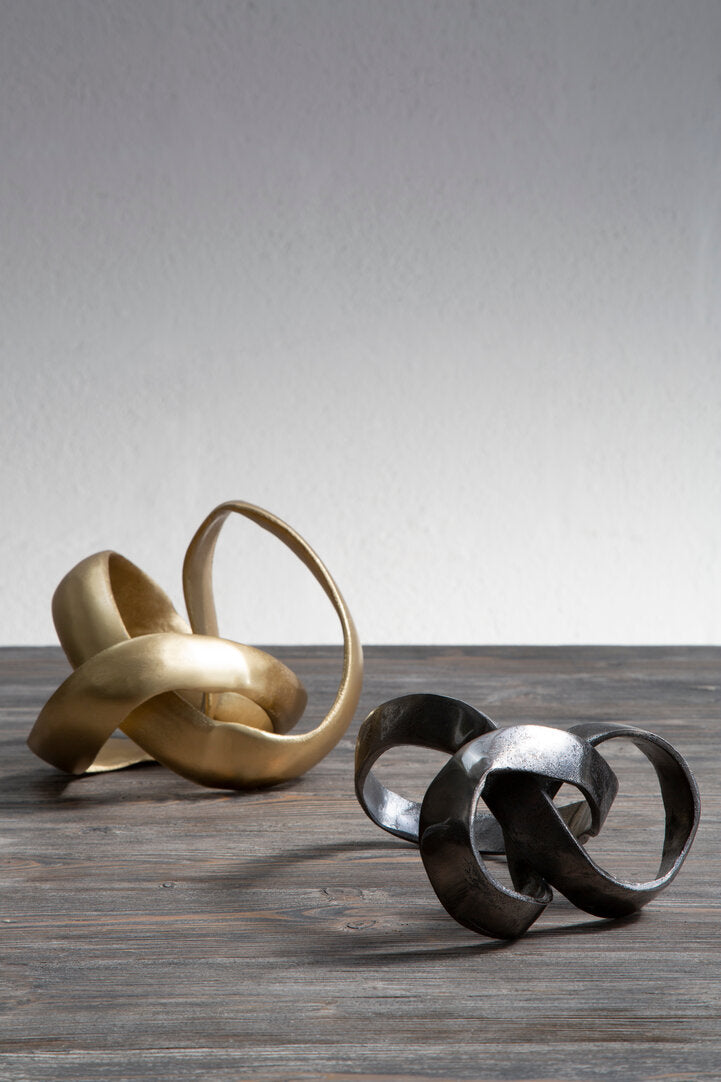 Prato Gold Finish Knot Sculpture - Lifestyle