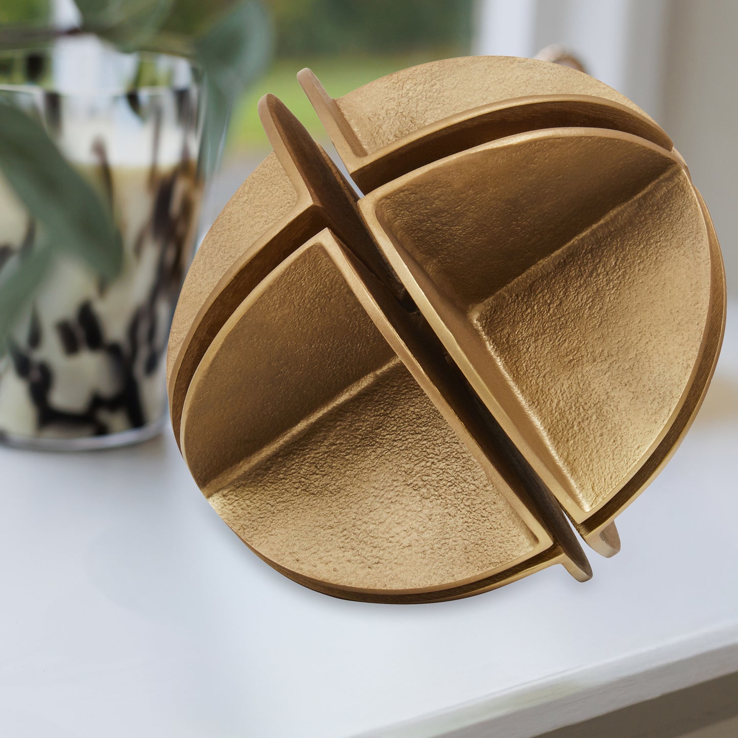 Black or Brass Nickel Finish Sculpture