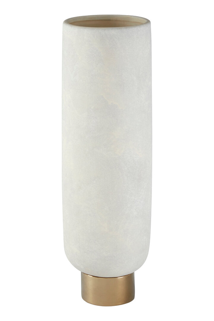 Callie White and Gold Large Pedestal Vase - Additional