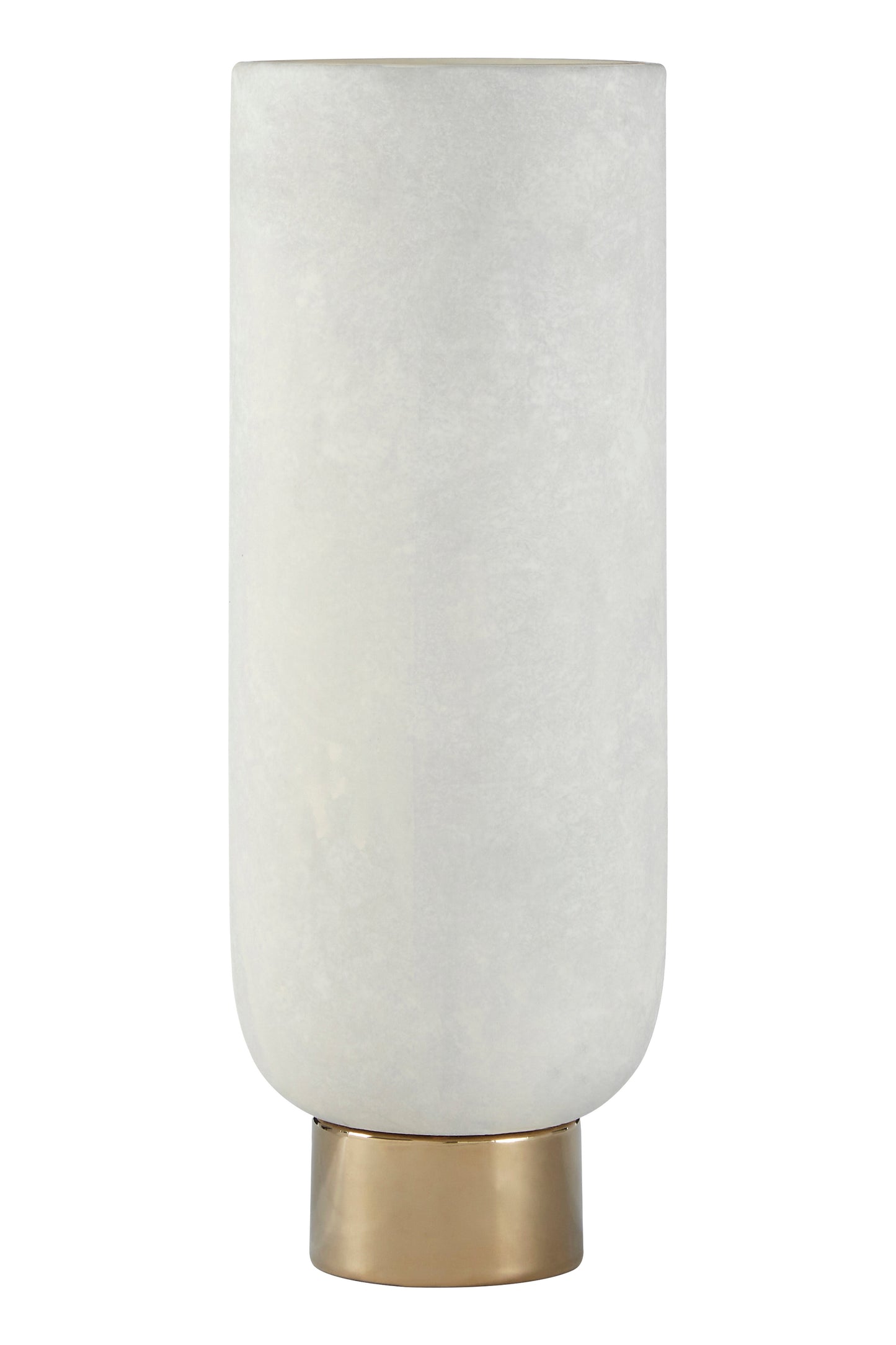 Callie White and Gold Small Pedestal Vase