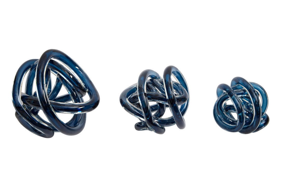 Knot Decor Blue Glass Ornament - Additional