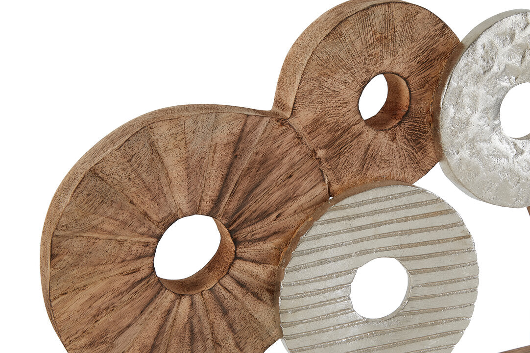Elementi 7 Disc Wooden Sculpture - Macro