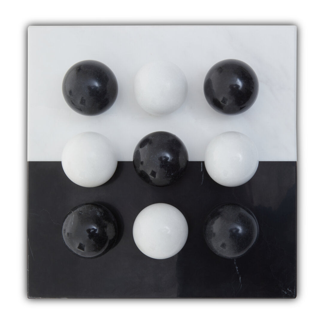 Flos Black And White Tic Tac Toe Marble Game - Additional