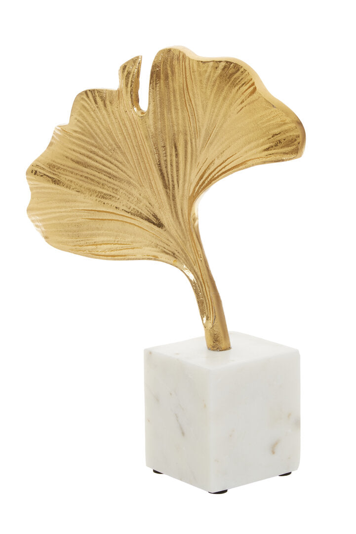 Mirano Gold Finish Ginkgo Sculpture - Additional