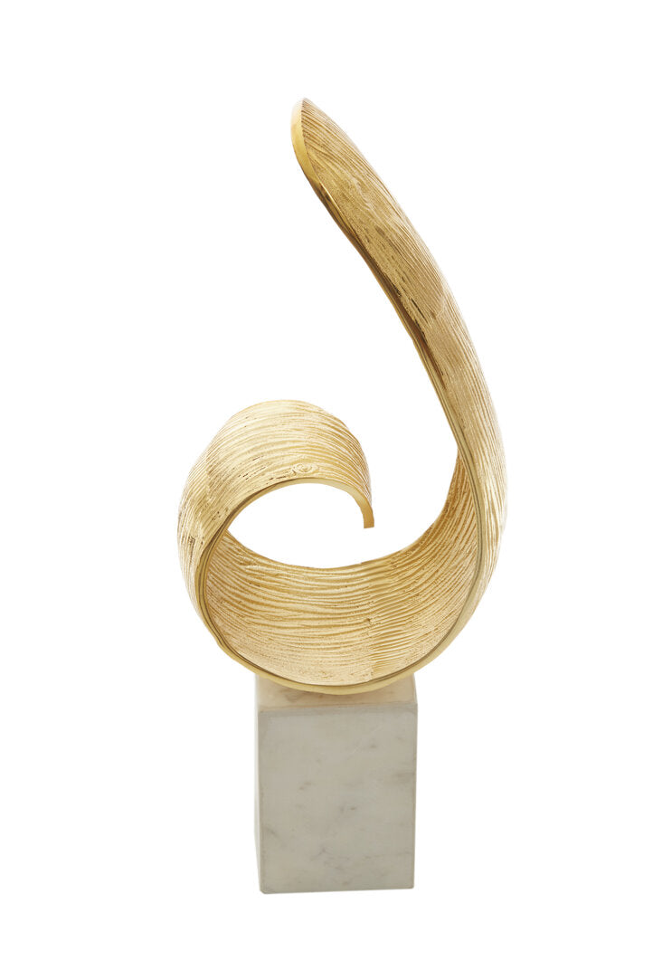 Mirano Gold Finish Curl Sculpture - Additional