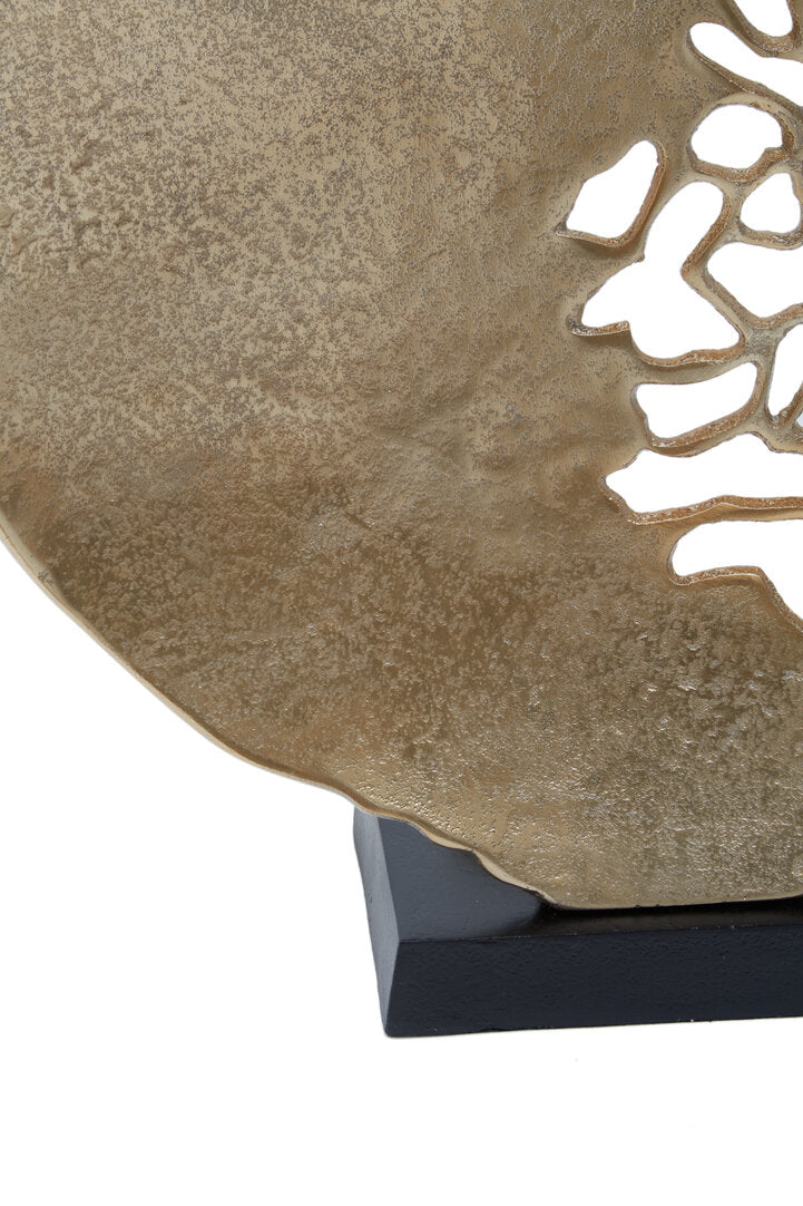 Daito Black and Gold Finish Round Sculpture - Macro