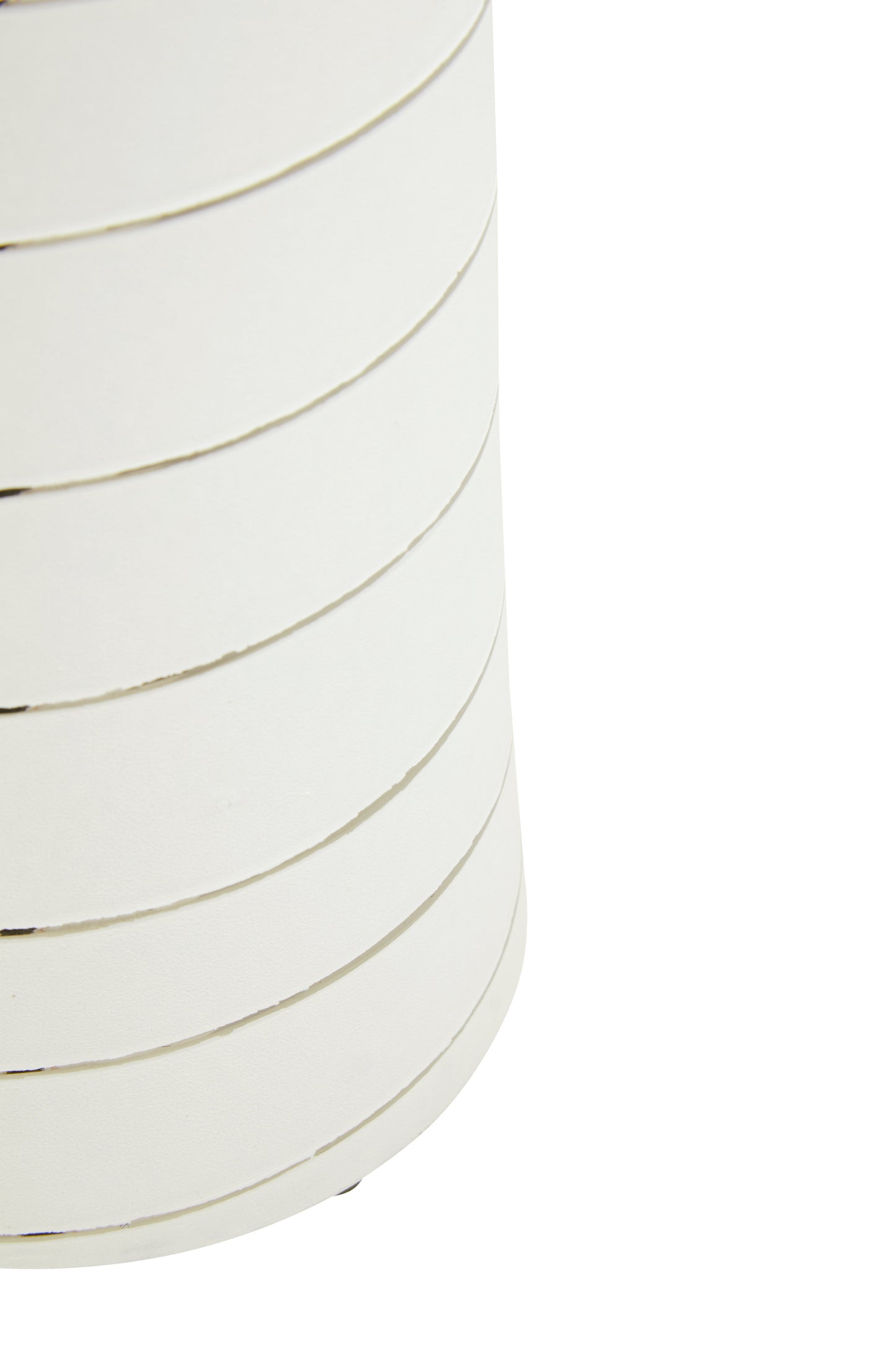 Haldis White Silver Stripe Ceramic Vase