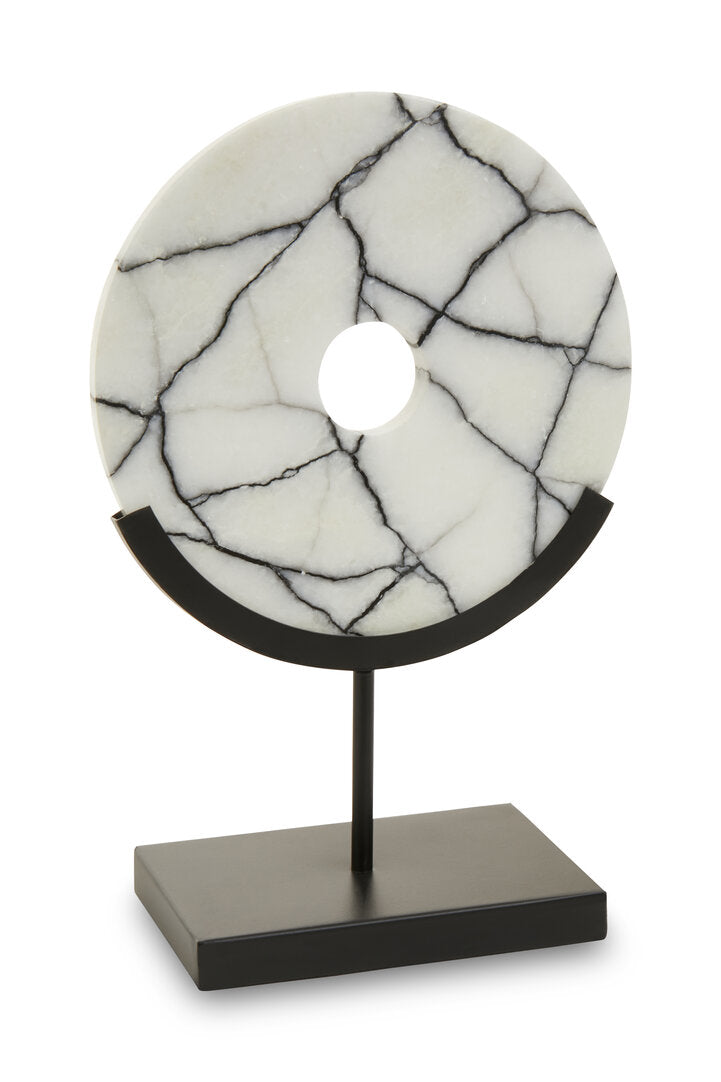 Marmara Marble Sculpture On Iron Stand - Additional