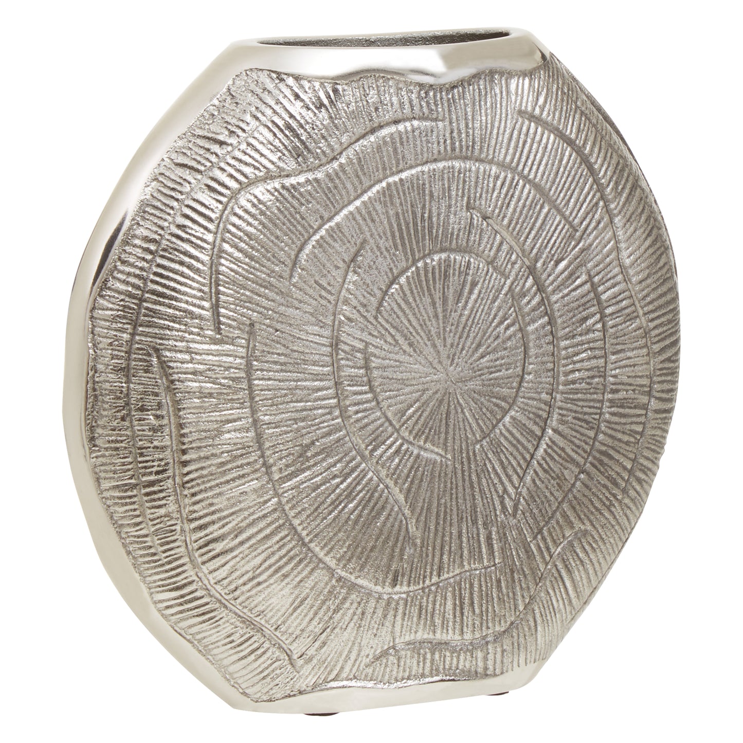 Silva Large Oak Effect Silver Finish Vase