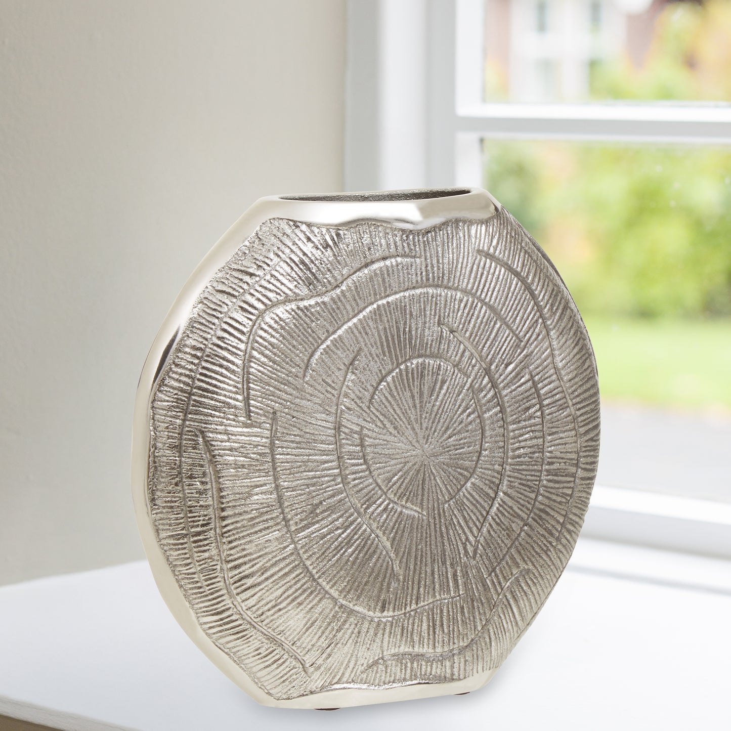 Silva Oak Effect Silver Finish Vase