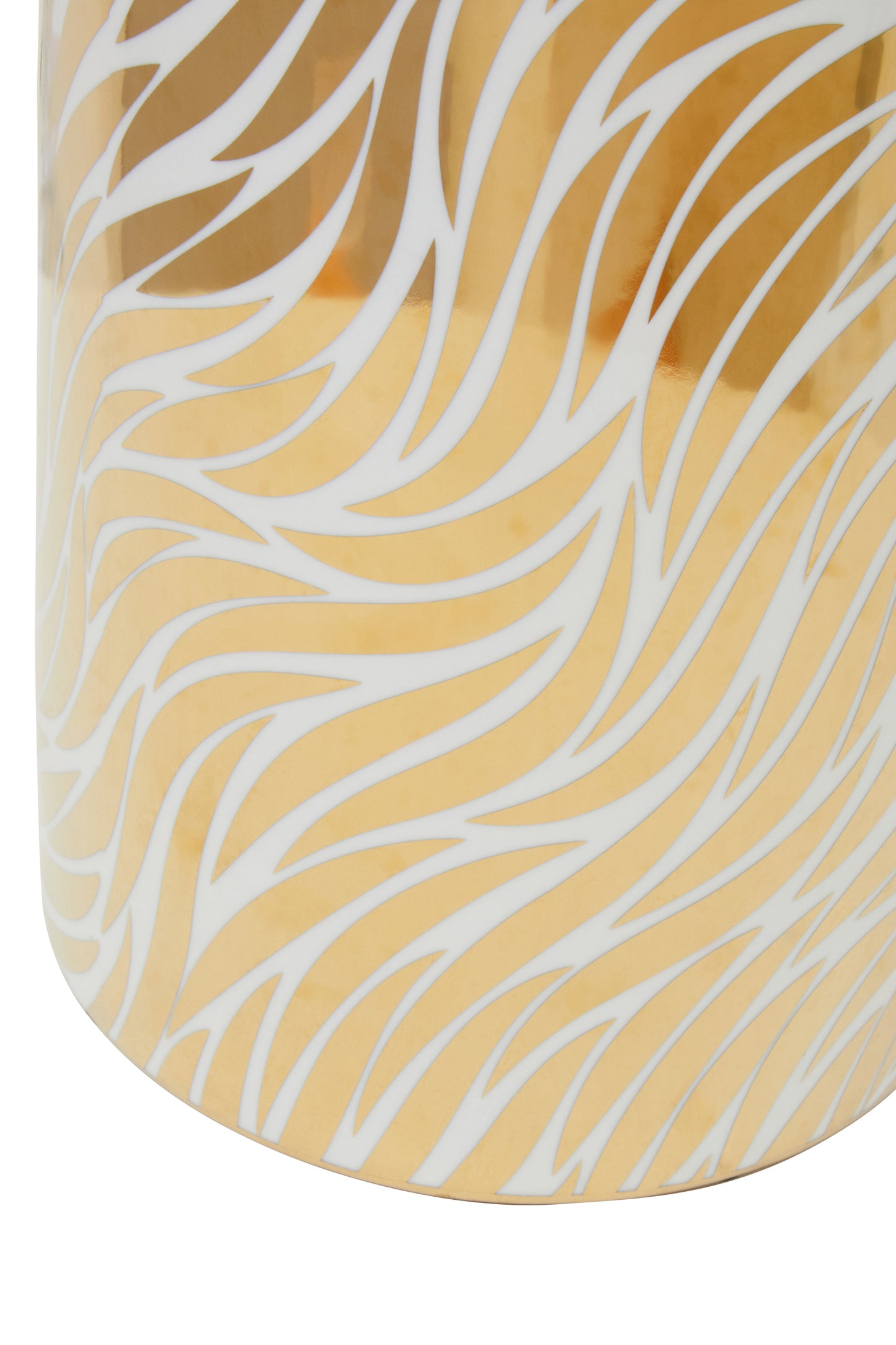 Doria White And Gold Finish Ceramic Jar