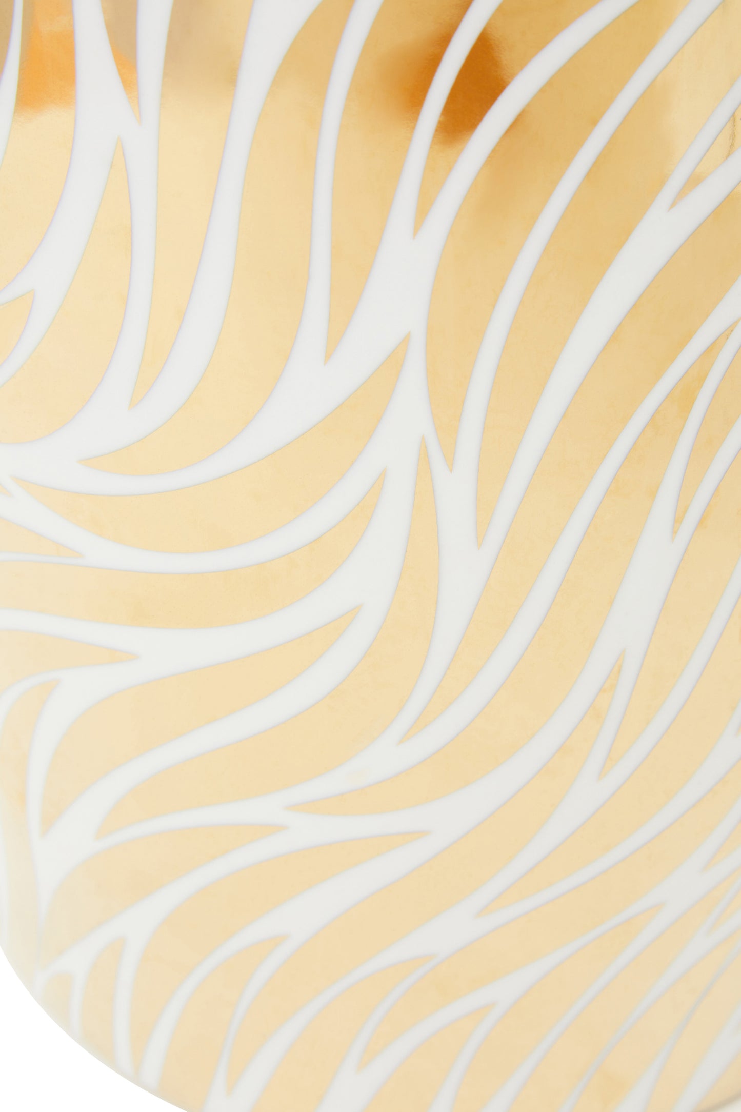Doria White And Gold Finish Ceramic Jar