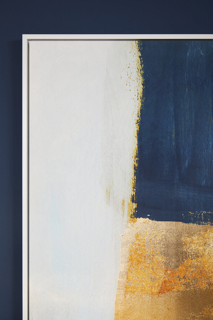 Astratto Blue and Gold Foil Wall Art - Lifestyle