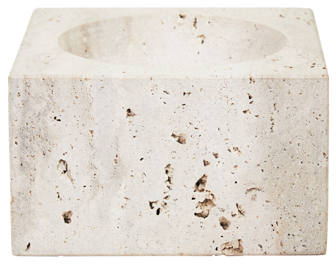 Tibor Travertine Square Decorative Bowl - Main