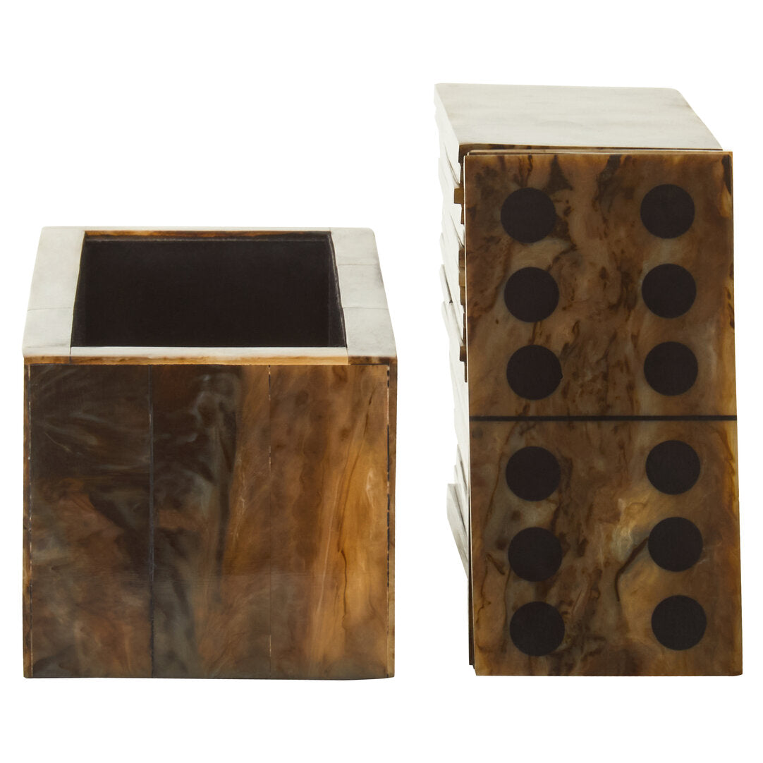 Churchill Games Brown and Black Finish Domino Set - Additional