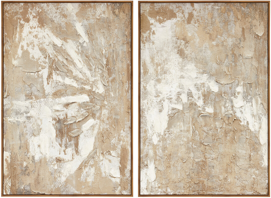 Astratto Set of 2 Neutral Hued Textured Wall Art - Main
