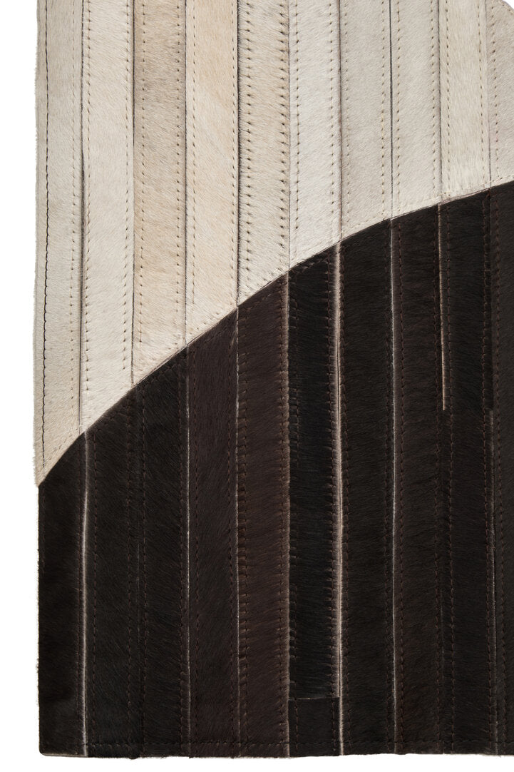 Bosie Safira Large Abstract Hair On Leather Rug - Macro