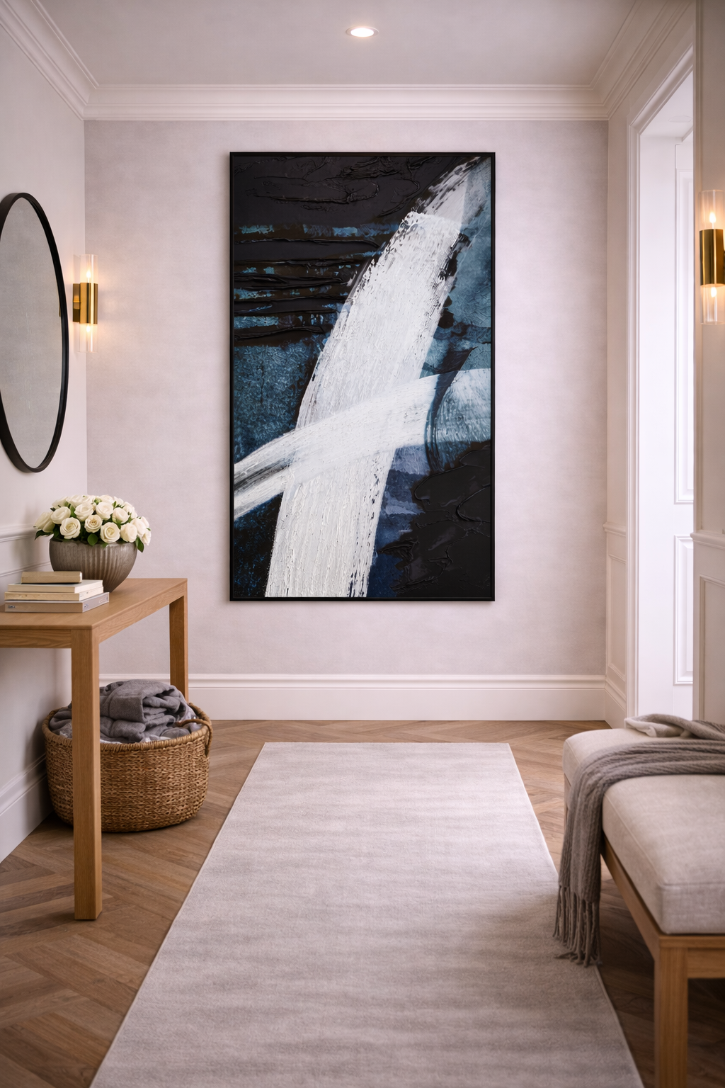 Astratto Blue and Black Wall Art