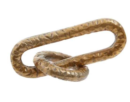 Hammered Gold Chain Sculpture