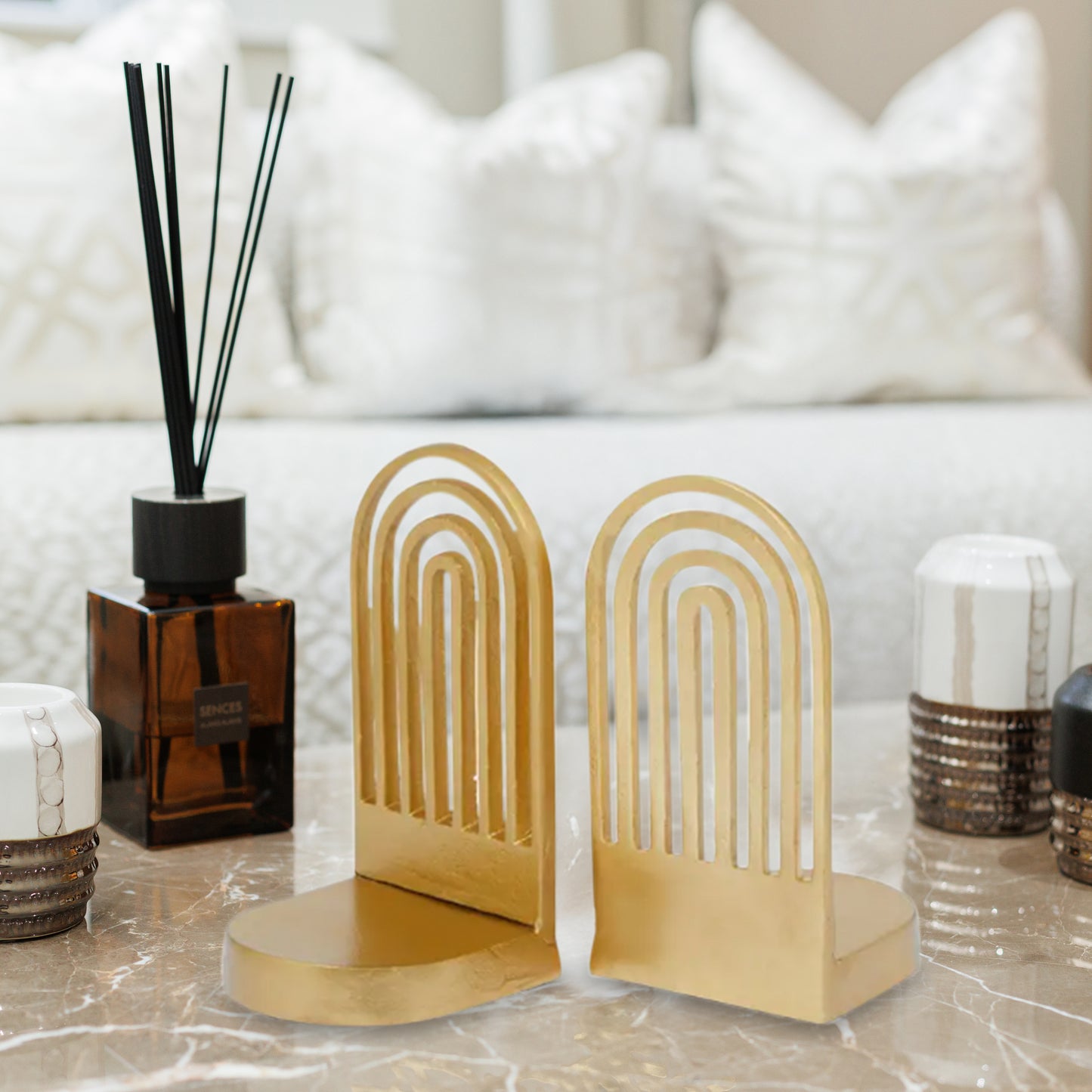 Rubi Set Of Two Finish Arched Bookends