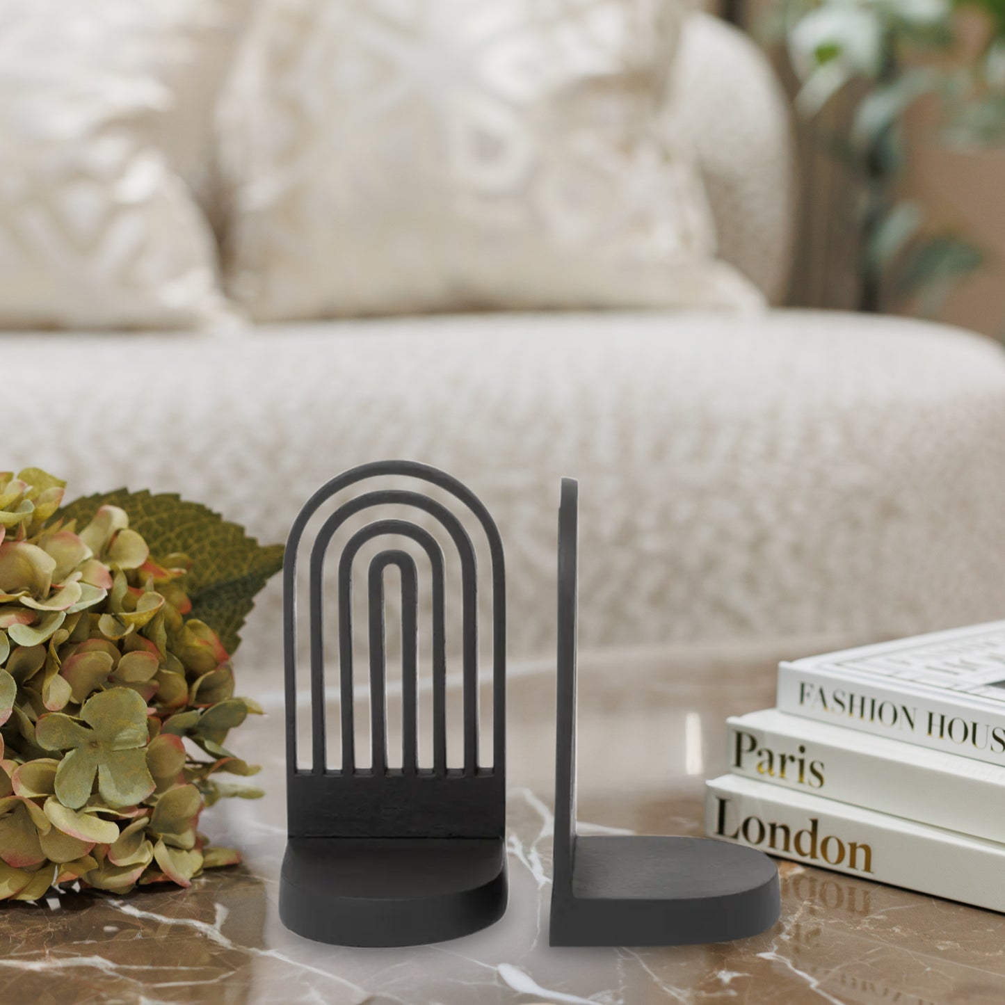 Rubi Set Of Two Finish Arched Bookends