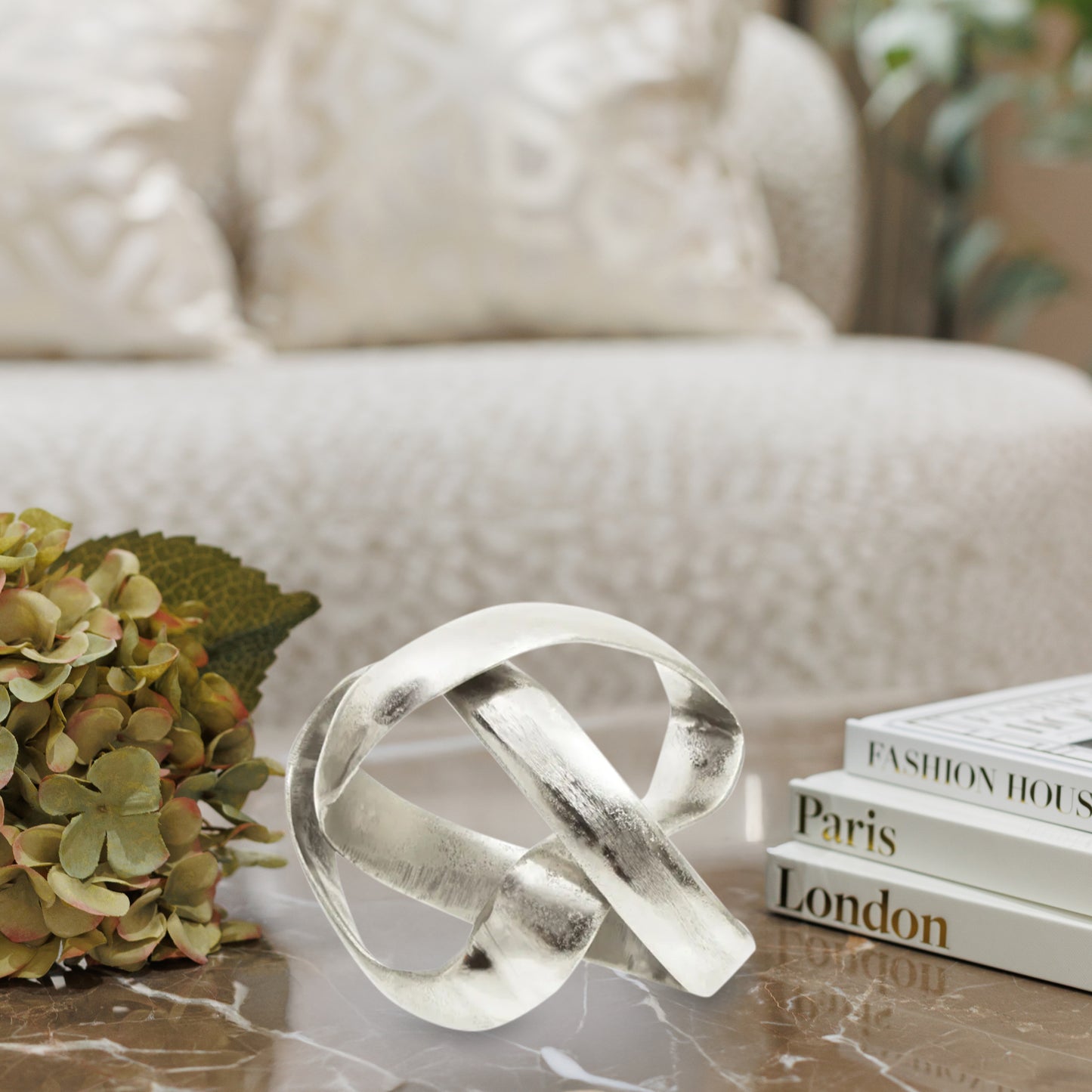 Silver Finish Knot Sculpture