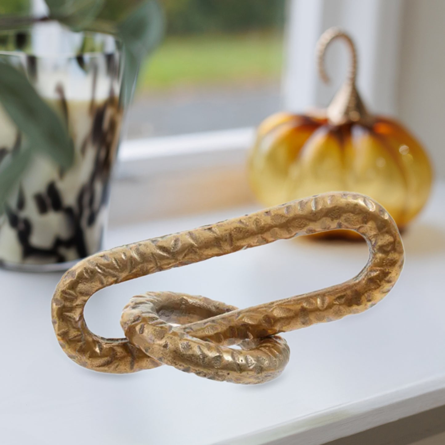 Hammered Gold Chain Sculpture