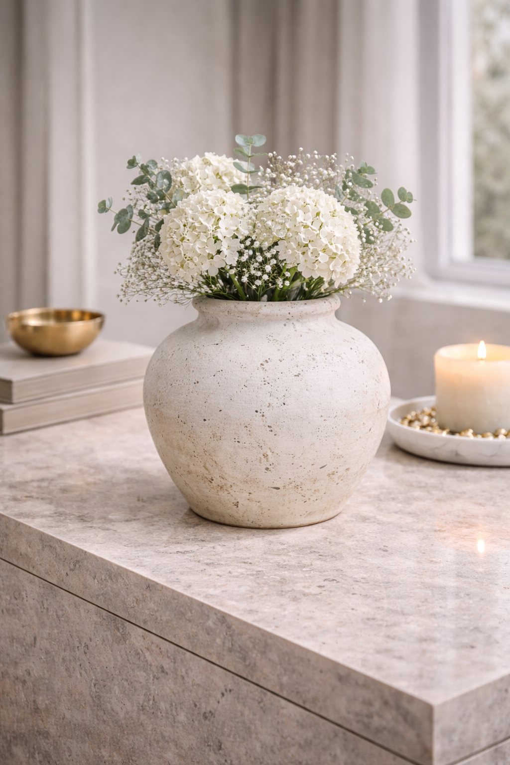 Tibor Travertine Vase