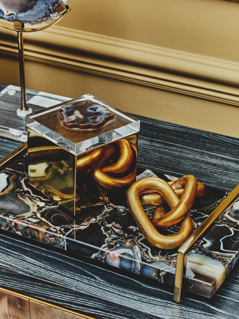 Bowerbird Black Agate Small Tray - Lifestyle