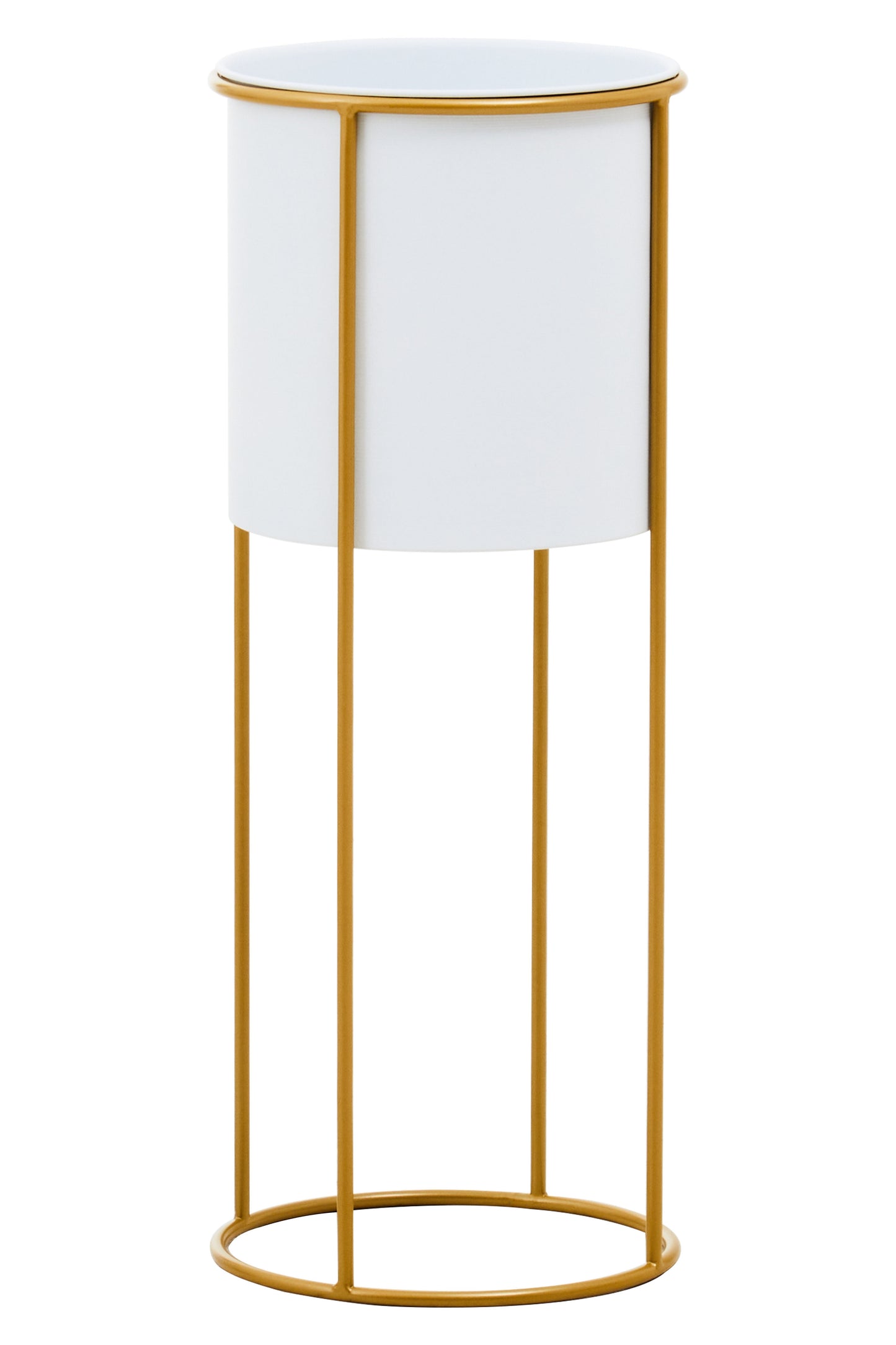 Trosa White And Gold Floor Standing Planter