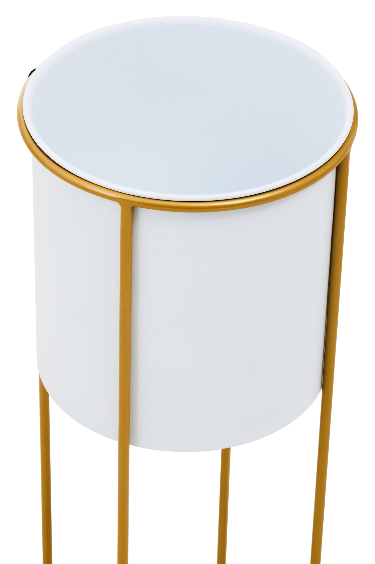 Trosa White And Gold Floor Standing Planter