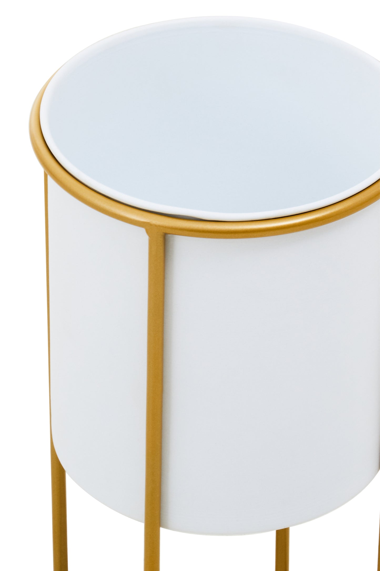 Trosa White And Gold Floor Standing Planter
