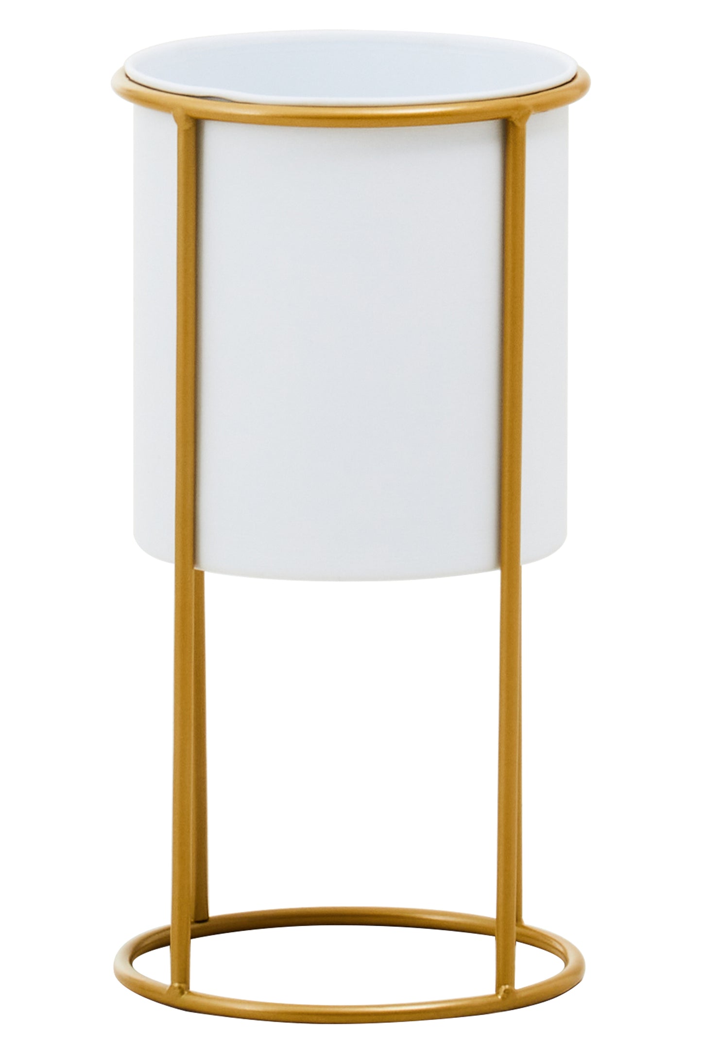 Trosa White And Gold Floor Standing Planter