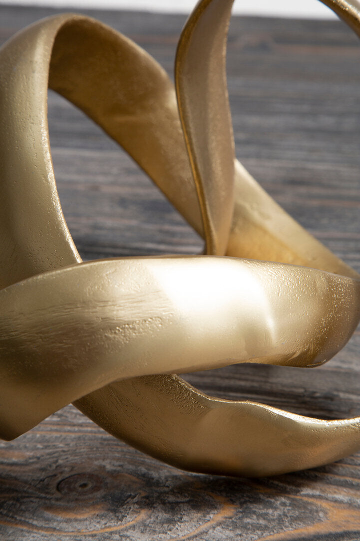 Prato Gold Finish Knot Sculpture - Lifestyle