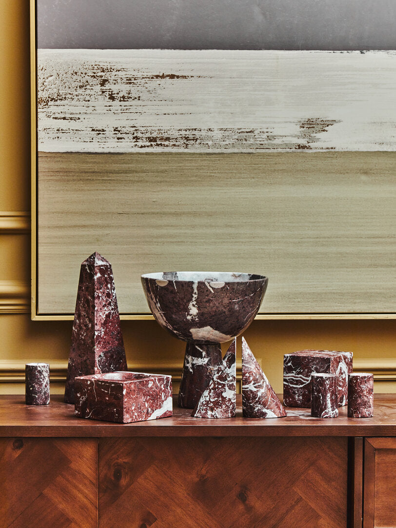 Salmo Small Red Marble Obelisk - Lifestyle