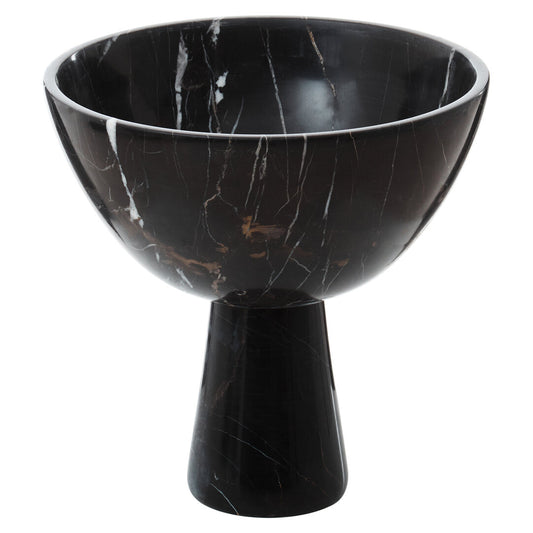 Salmo Large Black Marble Pedestal Bowl - Additional