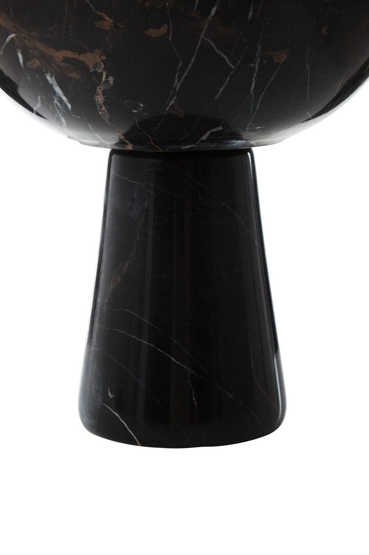 Salmo Large Black Marble Pedestal Bowl - Macro