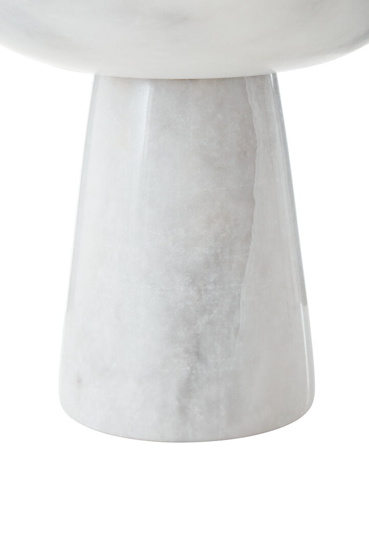 Salmo Large White Marble Pedestal Bowl - Macro