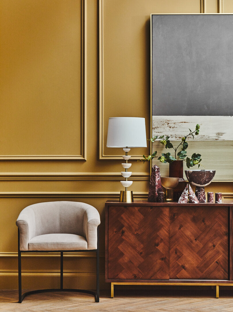 Salmo Large Red Marble Pedestal Bowl - Lifestyle