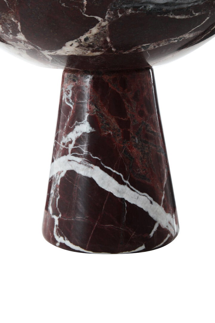 Salmo Large Red Marble Pedestal Bowl - Macro
