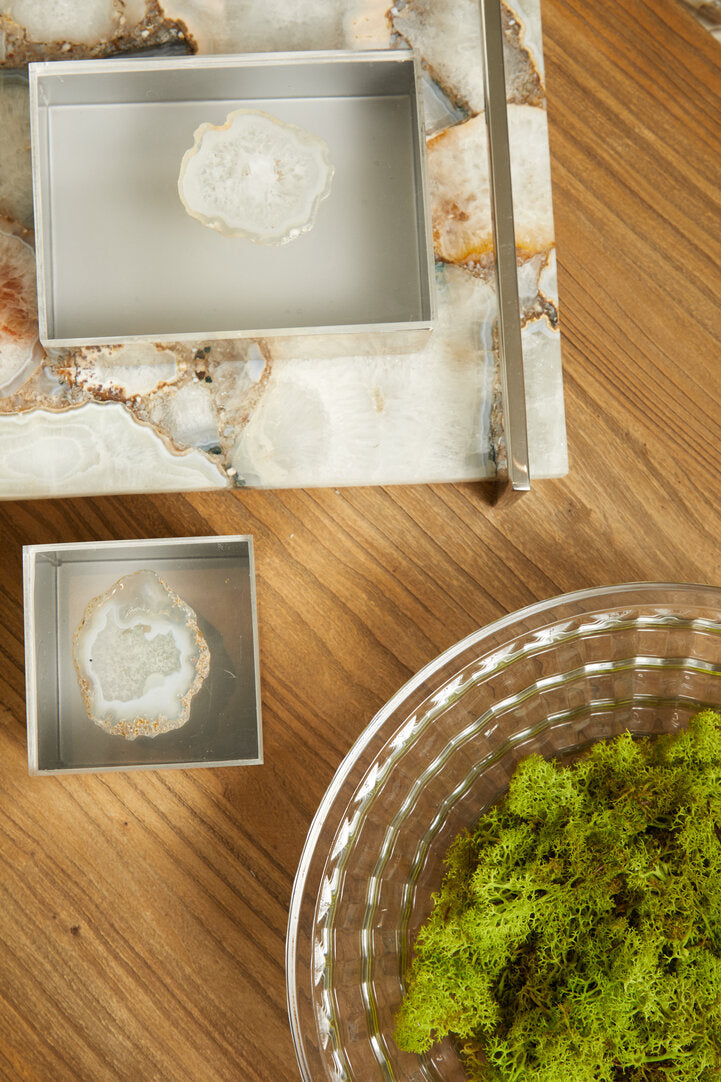 Bowerbird White Agate Large Tray - Lifestyle