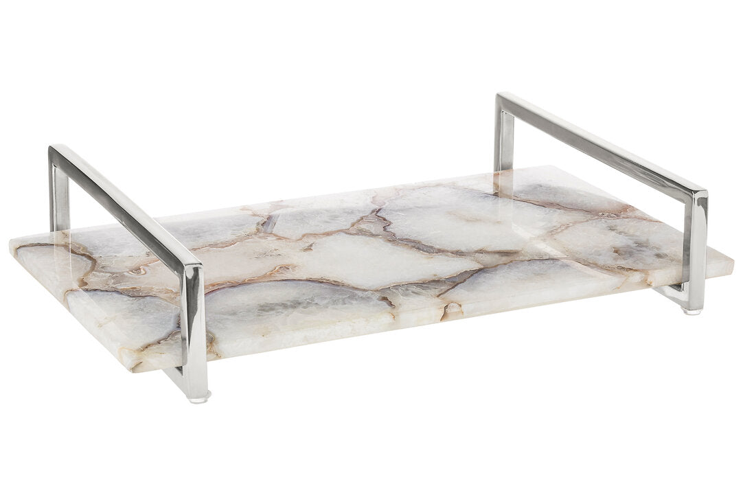 Bowerbird White Agate Large Tray