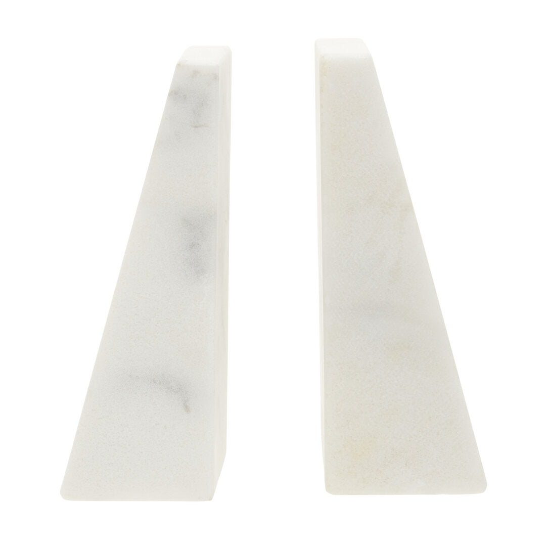 Marris Set Of 2 White Marble Bookends - Additional