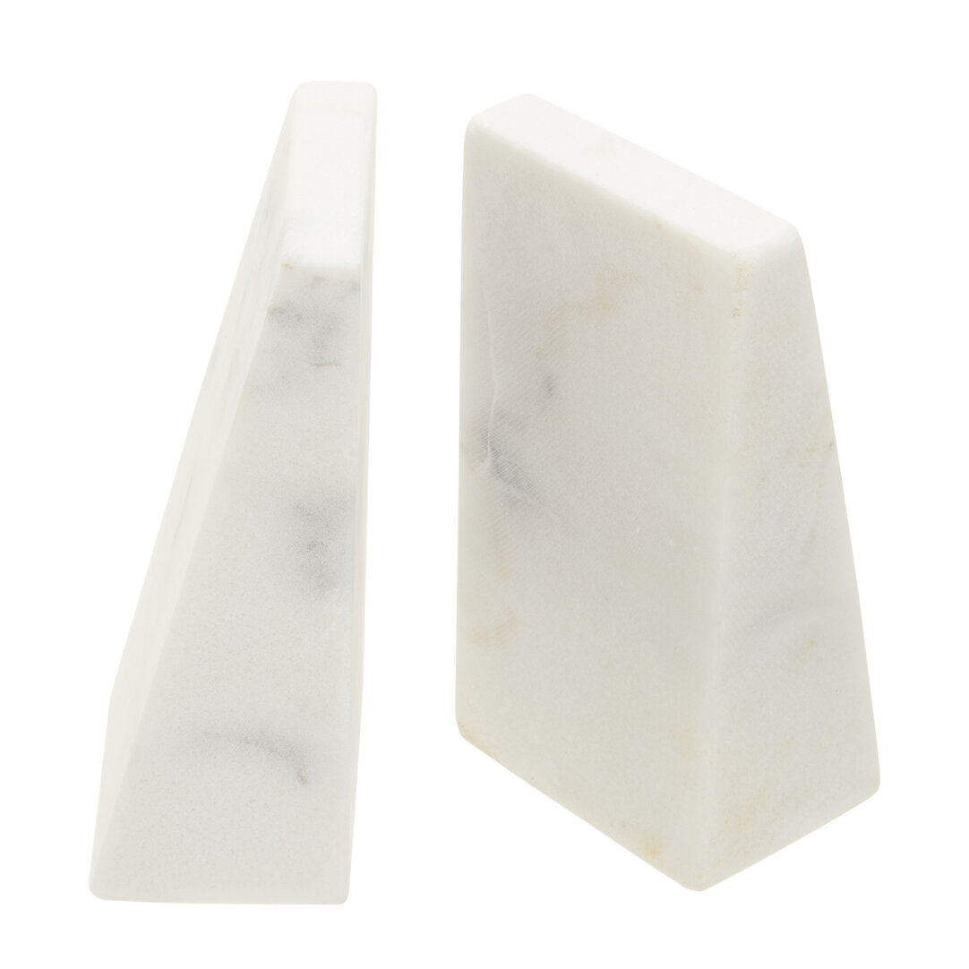 Marris Set Of 2 White Marble Bookends - Additional