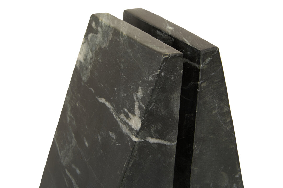 Marris Set Of Two Black Marble Bookends - Macro