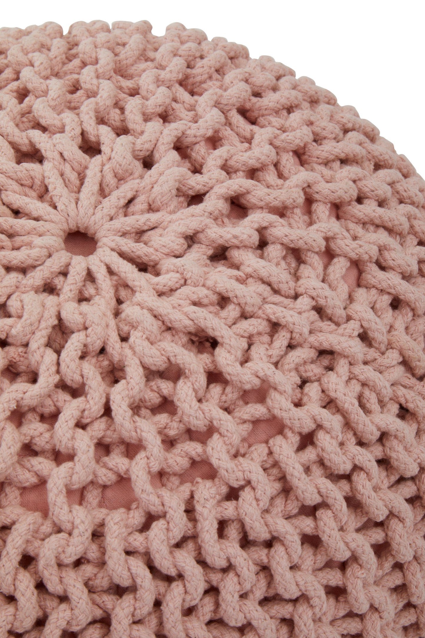 Kids Knit Cream Pouffe Grey/Black/Cream/Pink