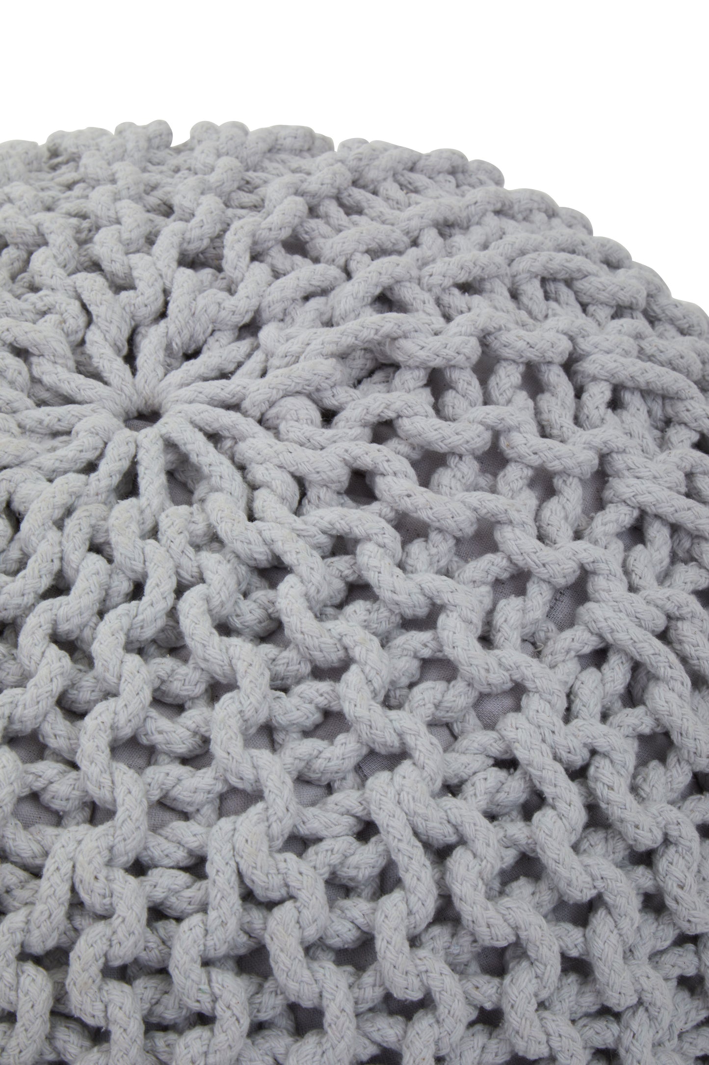 Kids Knit Cream Pouffe Grey/Black/Cream/Pink