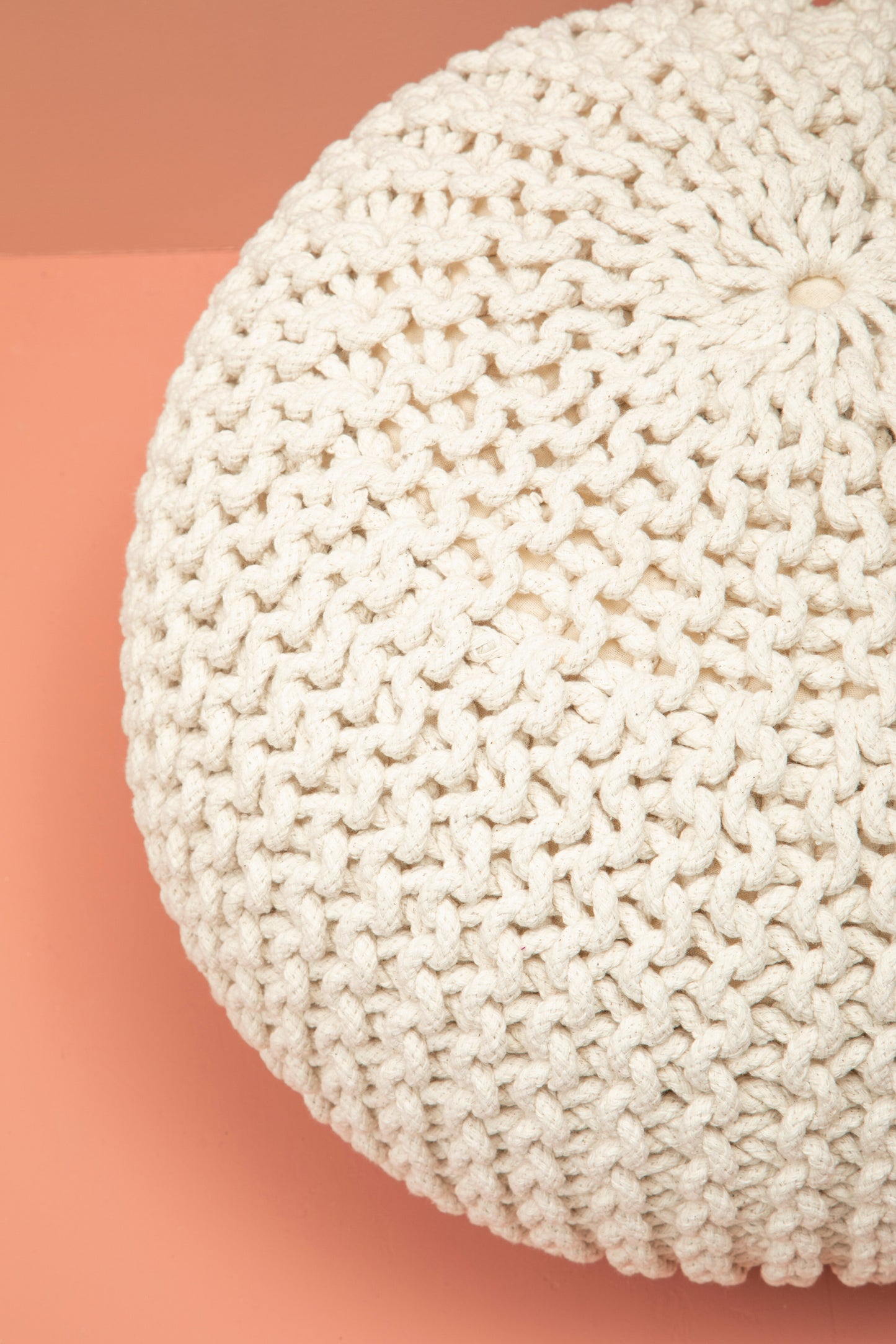 Kids Knit Cream Pouffe Grey/Black/Cream/Pink