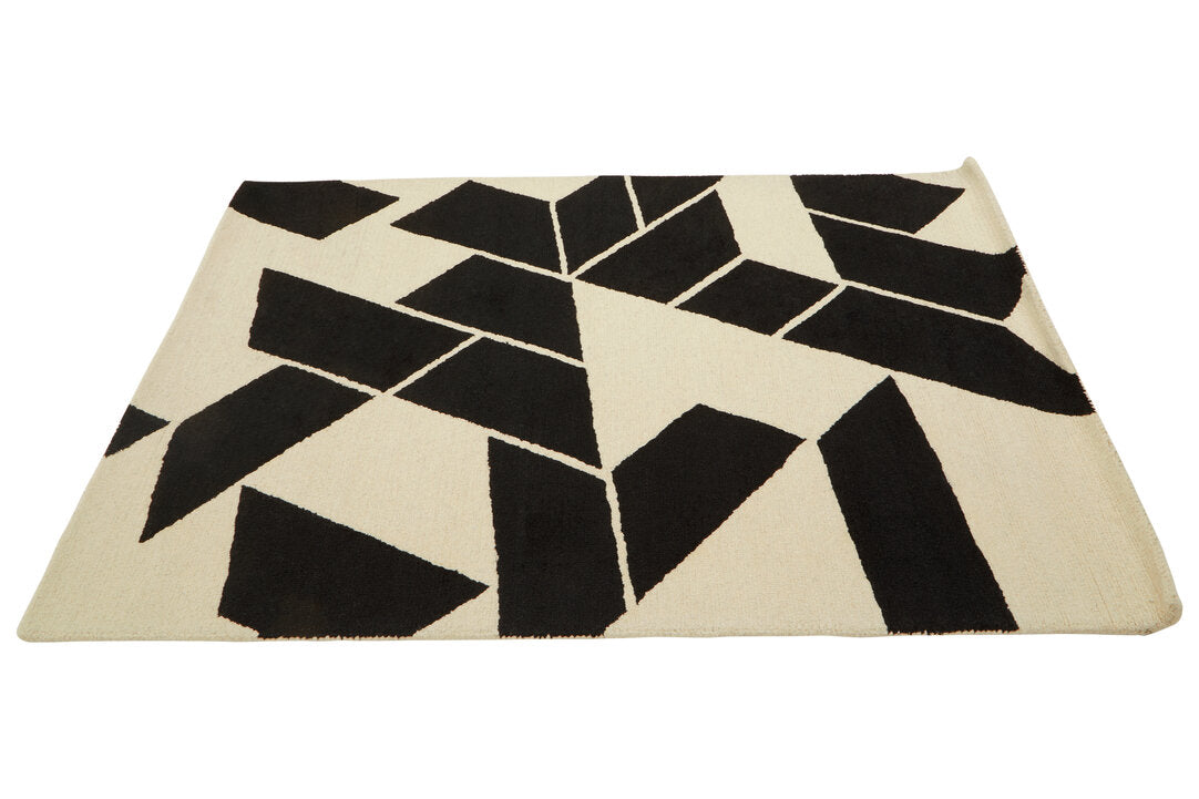 Bosie Milana Small Black and White Geometric Rug - Additional