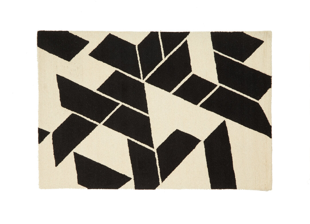 Bosie Milana Small Black and White Geometric Rug